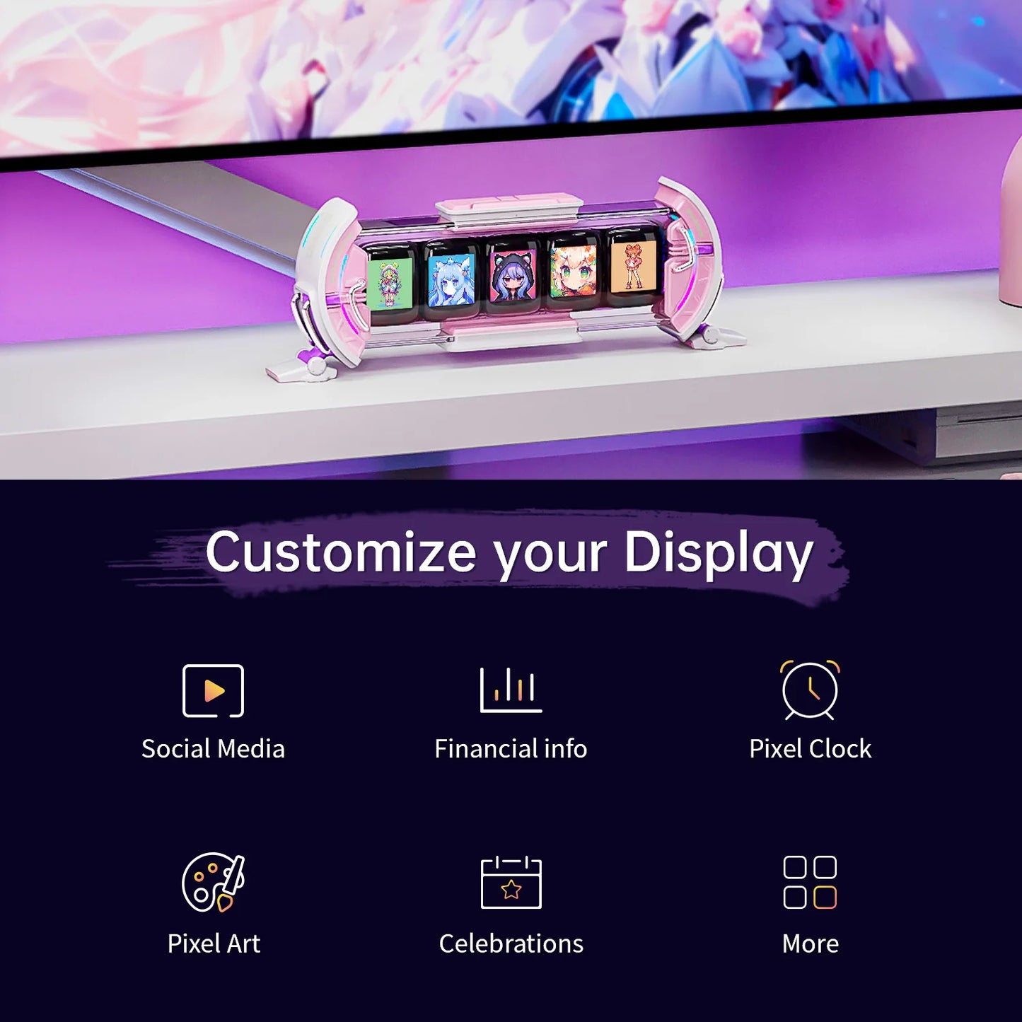 Gaming Digital Clock Diy Screen Control
