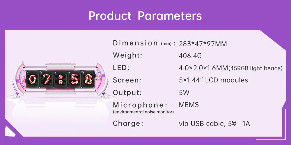 Gaming Digital Clock Diy Screen Control